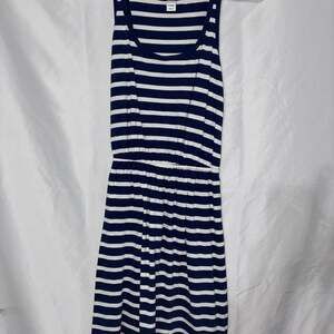 Old Navy Navy and White Striped Sleeveless Jersey Sundress XS